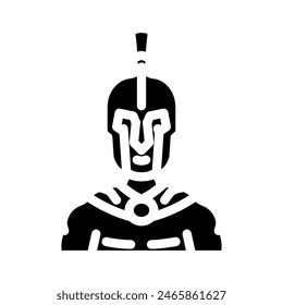 gladiator spartan roman greek glyph icon vector. gladiator spartan roman greek sign. isolated symbol illustration