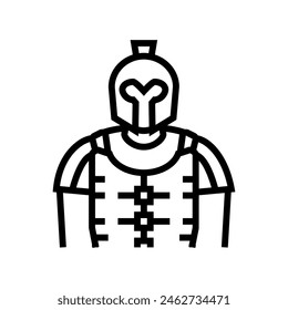 gladiator spartan roman greek line icon vector. gladiator spartan roman greek sign. isolated contour symbol black illustration