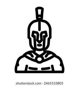 gladiator spartan roman greek line icon vector. gladiator spartan roman greek sign. isolated contour symbol black illustration