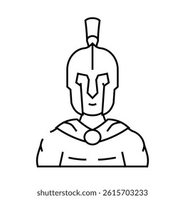 gladiator spartan roman greek line icon vector. gladiator spartan roman greek sign. isolated contour symbol black illustration
