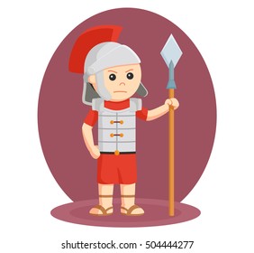 gladiator with spear vector illustration design