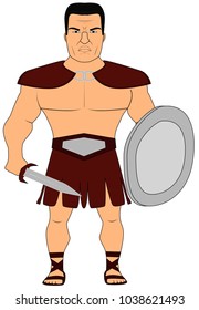 Gladiator with sword and shield