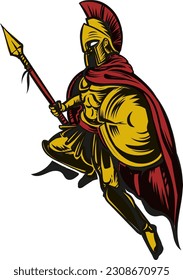 Gladiator vector roman warrior character in armor