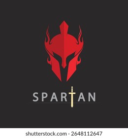 Gladiator Warrior Logo Design with Sword and Helmet in Bold Vector Style