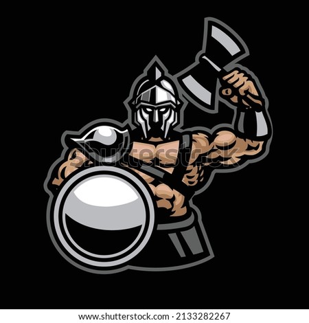 Gladiator Warrior Mascot Sport logo Style