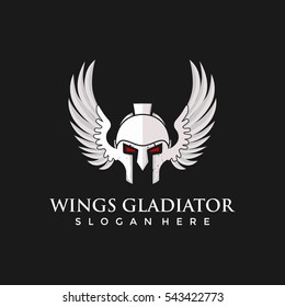 Gladiator Wigs logo template. black background