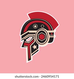 Gladiators Vector Logo Illustration. It's a Roman soldier or spartan, or gladiator helmet logo, this logo try to symbolize a strength, power, and concept of heroic.