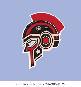 Gladiators Vector Logo Illustration. It's a Roman soldier or spartan, or gladiator helmet logo, this logo try to symbolize a strength, power, and concept of heroic.