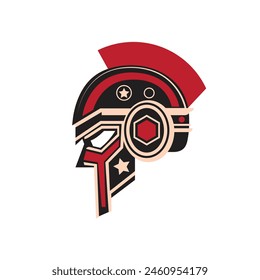 Gladiators Vector Logo Illustration. It's a Roman soldier or spartan, or gladiator helmet logo, this logo try to symbolize a strength, power, and concept of heroic.