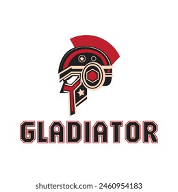 Gladiators Vector Logo Illustration. It's a Roman soldier or spartan, or gladiator helmet logo, this logo try to symbolize a strength, power, and concept of heroic.