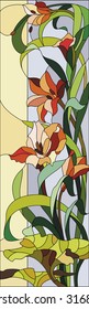 Gladioli stained-glass window