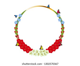 Gladiolus flower frame decor