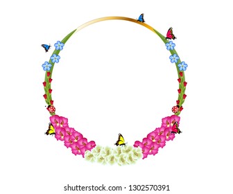 Gladiolus flower frame decor