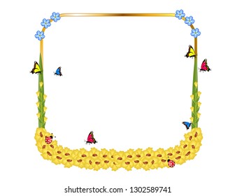Gladiolus flower frame decor