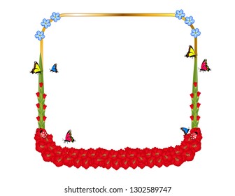 Gladiolus flower frame decor
