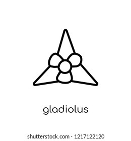 Gladiolus icon. Trendy modern flat linear vector Gladiolus icon on white background from thin line nature collection, editable outline stroke vector illustration