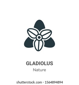Gladiolus vector icon on white background. Flat vector gladiolus icon symbol sign from modern nature collection for mobile concept and web apps design.