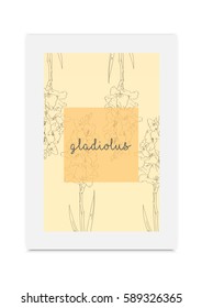 Gladiolus vector illustration hand drawn painted 