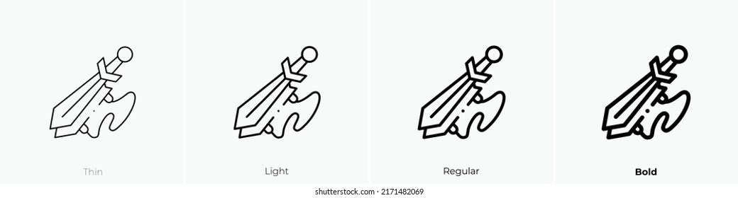 gladius icon. Thin, Light Regular And Bold style design isolated on white background