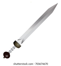 Gladius Roman sword, on white background