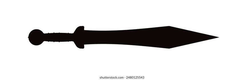 Gladius, silueta de espada romana - Ilustración vectorial