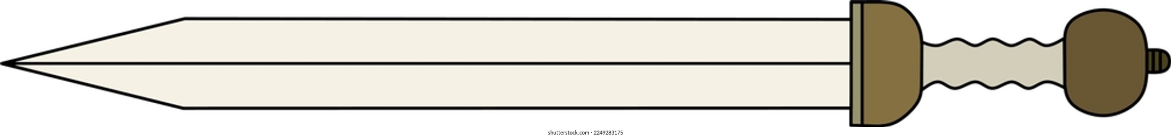 Gladius sword vector, roman legionary warrior sword