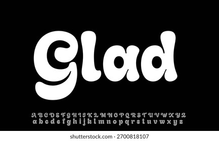 Gladolia DEMO Regular vector font alphabet with numbers