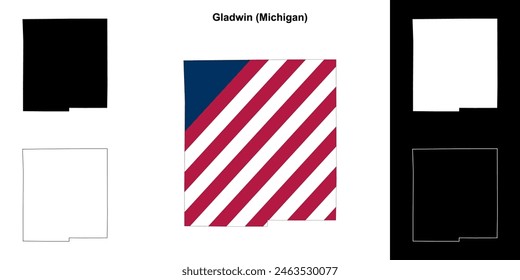 Gladwin County (Michigan) outline map set