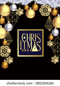 Glam Christmas banner with black background 