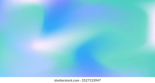 Glam Green Blue Gradient Background, Abstract Retro Texture. Vector Wave Gradation Pattern