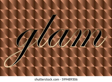 Glam Letter at middle of gold triangles shape pattern