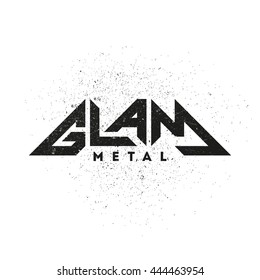 Glam Metal Logo. Retro Emblem