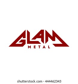 Glam metal logo. Rock music. Hair metal