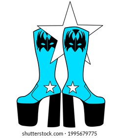 Glam Rock 70's KISS Boots