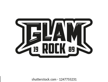 Glam Rock Logo. Rock Music. Hair Metal Emblem