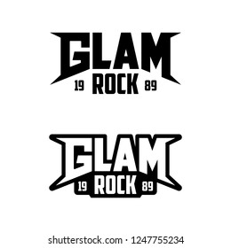 Glam Rock Logo. Rock Music. Hair Metal Emblem