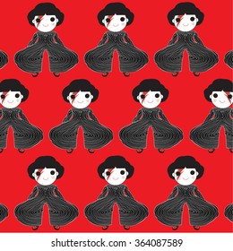 Glam Rock And Roll Fashion Pattern Character illustration