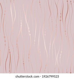 Glam seamless pattern. Pink marble. Rose gold effect prints. Beauty soft background. Repeated patterns roses golden. Elegant texture. Delicate patern for design wallpaper, gift wrapper, print. Vector