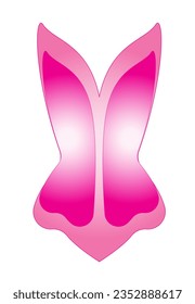 Glamor corset in pink. Trend. Vector.