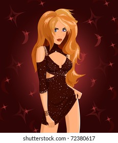 Glamor girl dancing