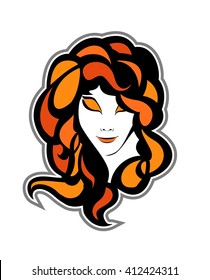 glamor portrait of a girl with a white background