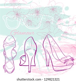 glamorous background with high heels