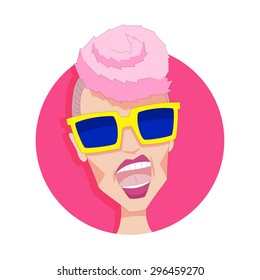 Glamorous Blonde Crazy.Funny character