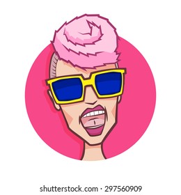 Glamorous Blonde Crazy.Funny character