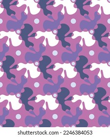 Glamorous camouflage. Vintage seamless pattern. Art forms and circles are grouped and arranged in a certain order. Vector.