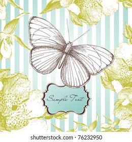 carta glamurosa con mariposa