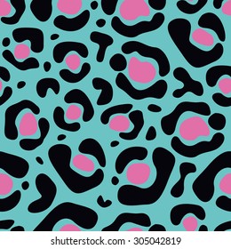 Glamorous cheetah vector seamless pattern