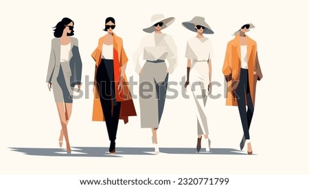 Glamorous and chic women clothes fashion in everyday look. Creative idea for a beauty and fashion business industry