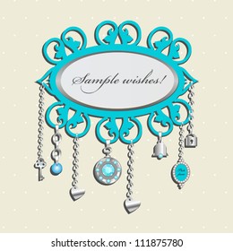 Glamorous doodle with charms and diamonds
