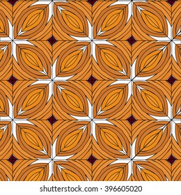 Glamorous  floral pattern with abstract ethnic ornament